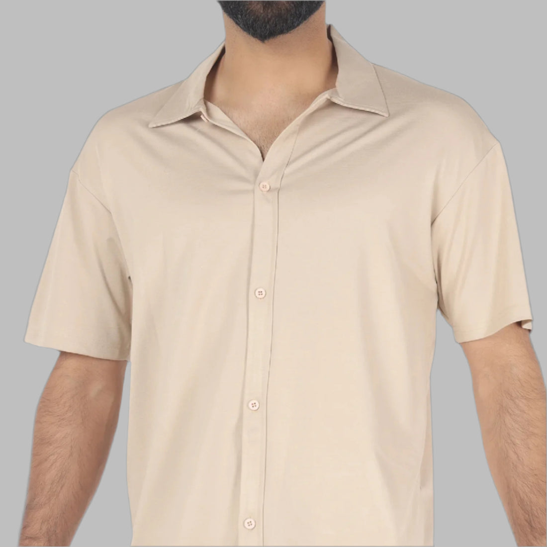 Light Biege Smart Casual Shirts