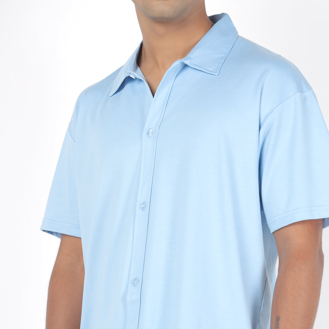 Ice Blue Smart Casual Shirts