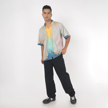 Men Lace & Crochet Relaxed Funky Shirt