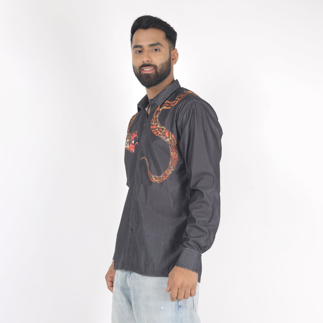 Men Snake Print Funky Shirt