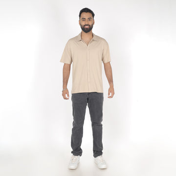 Light Biege Smart Casual Shirts