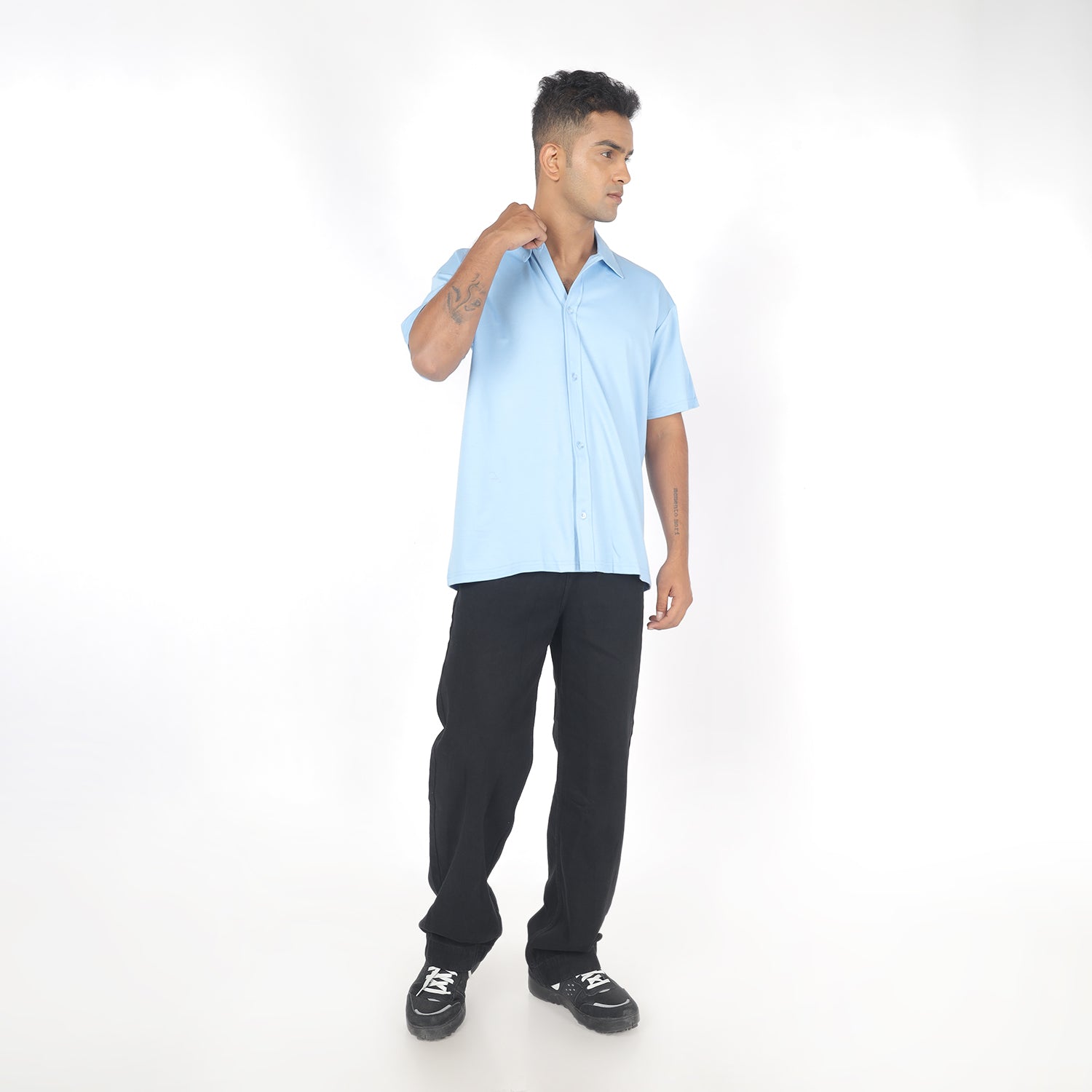 Ice Blue Smart Casual Shirts