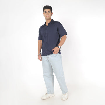Navy Blue Smart Casual Shirts
