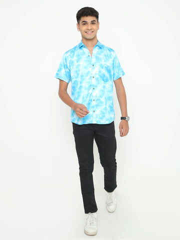 Rodney White Printed Casuals Shirt