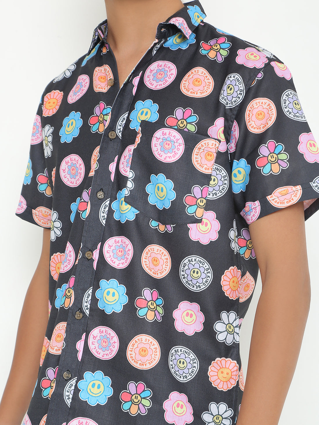 Navy Black Multi Giza Printed Casuals Shirt