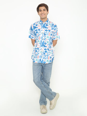 Men Multi Geometric Printed Casuals Shirt