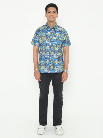 Multi Blue Giza Floral Printed Casuals Shirt